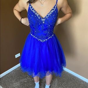 Royal blue Dancing queen dress with rhinestones